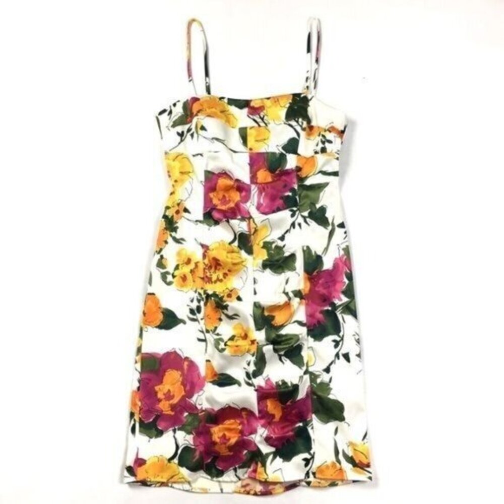 NW Collections Satin‎ Floral Gathered Dress